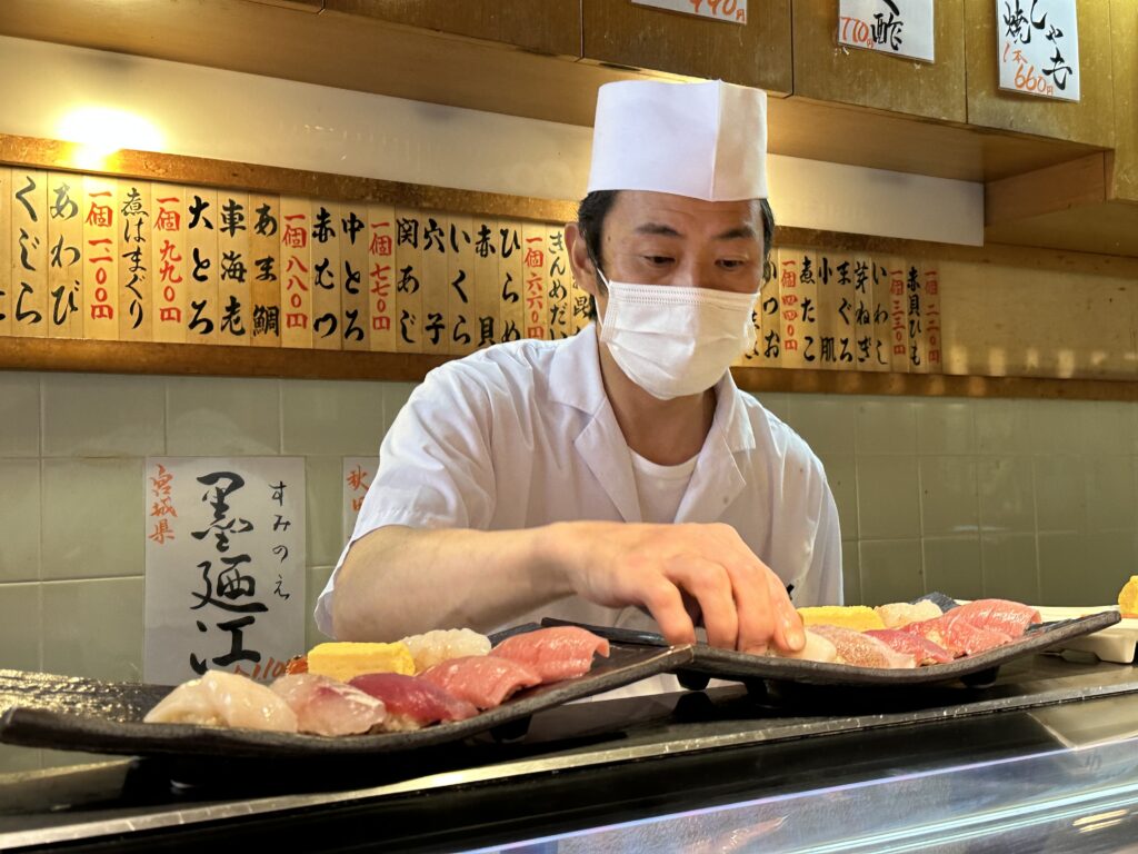 Sushi at Tsukiji Fish Market