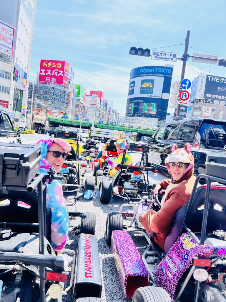 Monkey Kart Racing through the streets of Tokyo