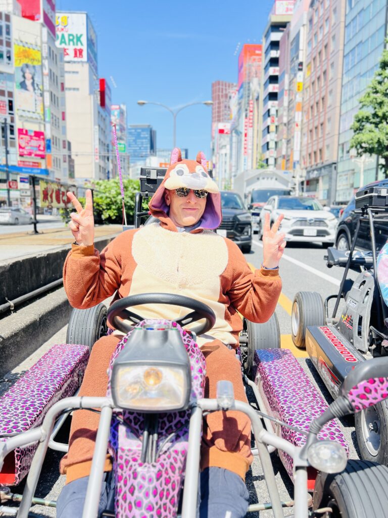Monkey Kart Racing through the streets of Tokyo