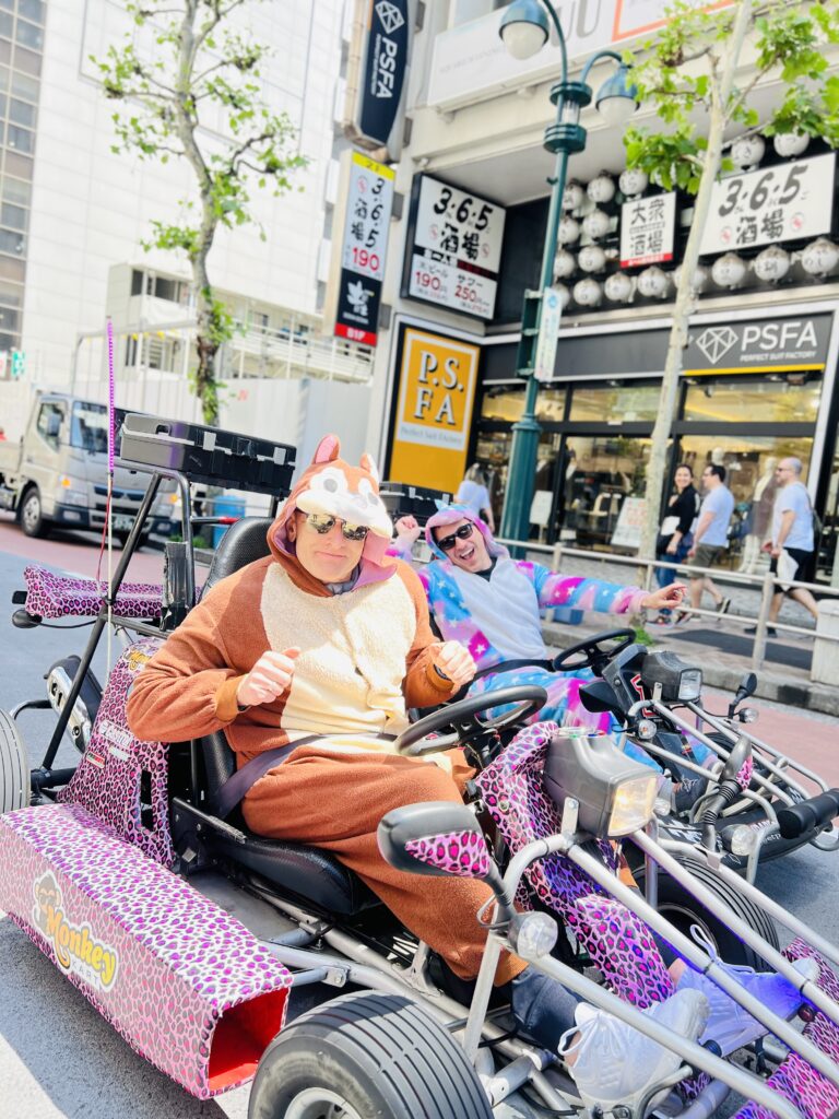 Monkey Kart Racing through the streets of Tokyo