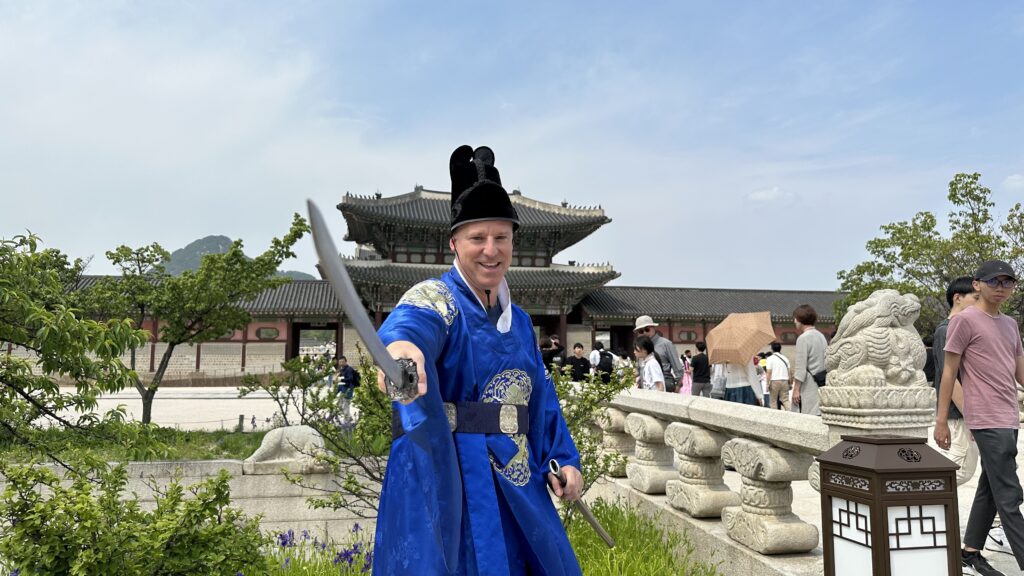 Gyeongbokgung Palace in Hanbok