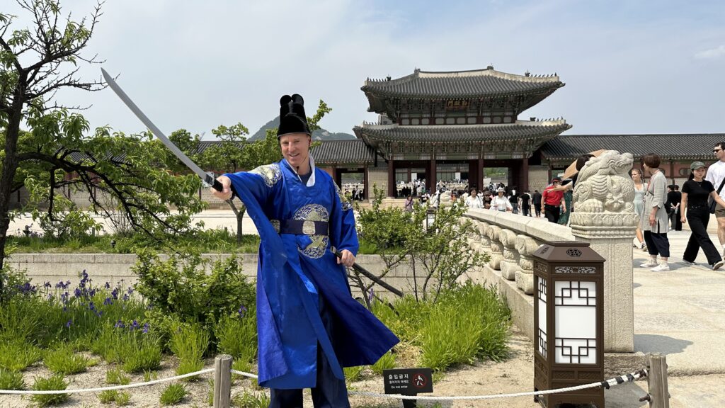 Gyeongbokgung Palace in Hanbok