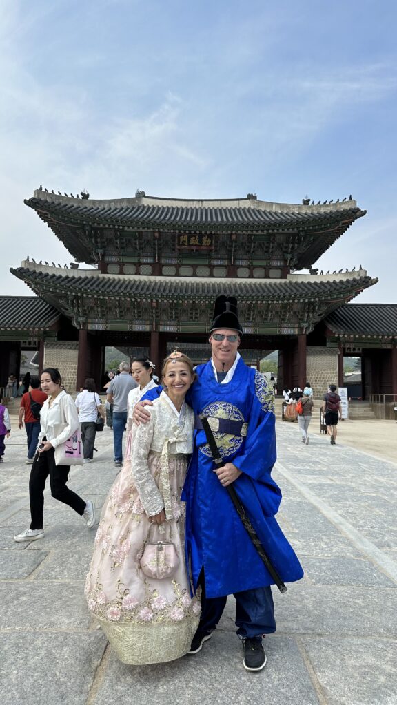 Gyeongbokgung Palace in Hanbok