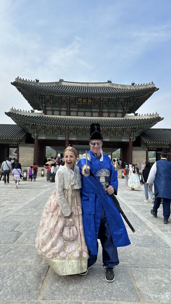 Gyeongbokgung Palace in Hanbok