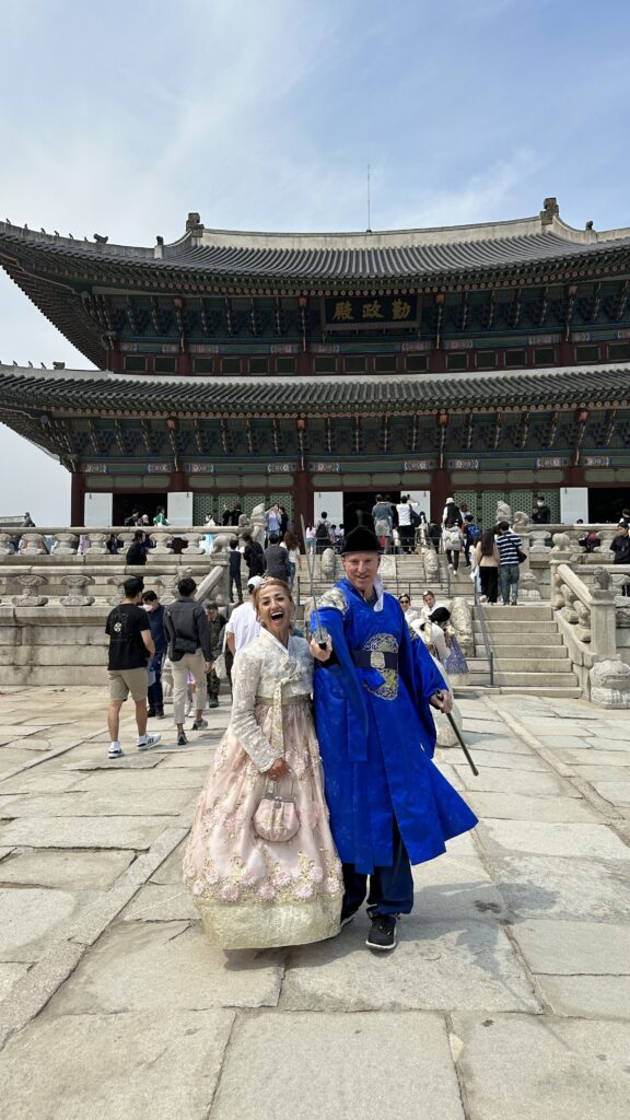 Gyeongbokgung Palace in Hanbok