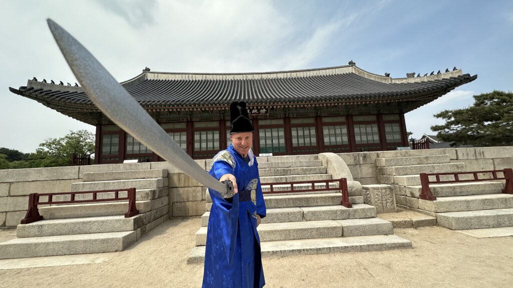Gyeongbokgung Palace in Hanbok