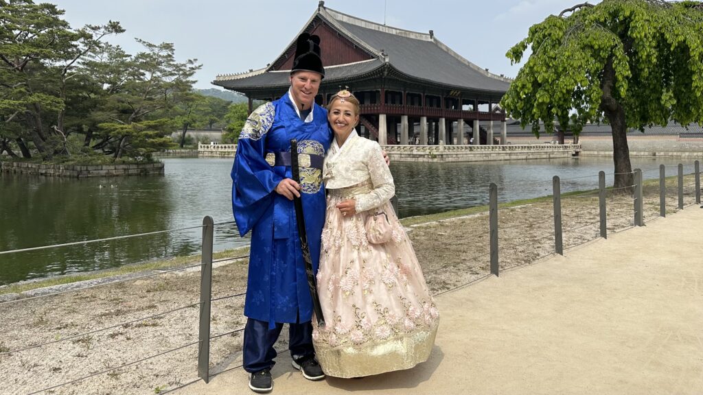 Gyeongbokgung Palace in Hanbok